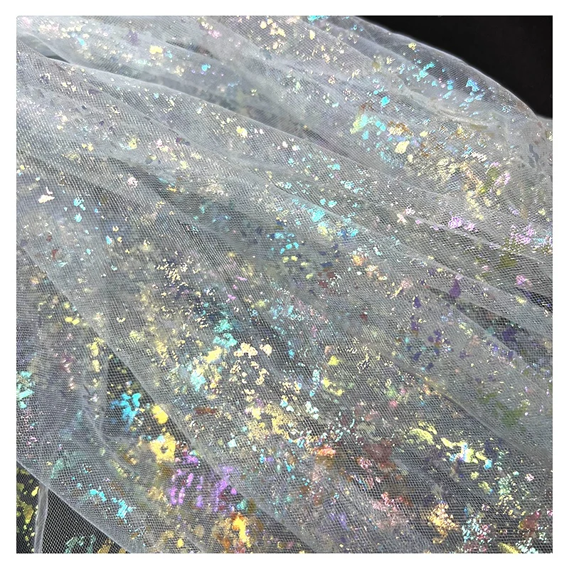 DX115 Quality Wholesale Custom Flash Bronzing Tulle 100% Nylon Tulle Wedding Fabric Tulle - 图片 3