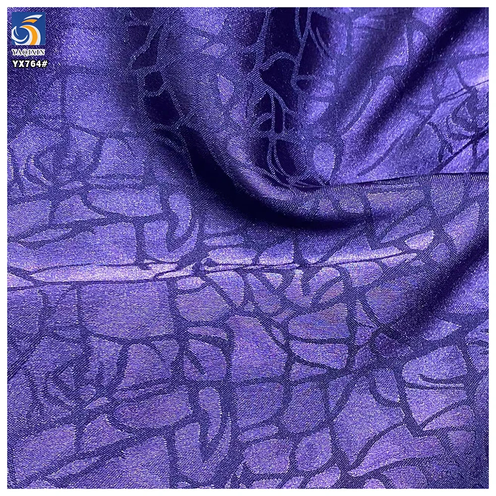 YX764 Novel Design Jacquard Polyester Fabric Satin Elastic Stretch Satin Garments Imitation Acetate Jacquard Fabric - 图片 5