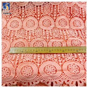 YX461 Solid Color Width 110cm 100 Polyester Lace Fabric Custom Water Soluble Lace Milk Silk Fabric - 100% Polyester, 230...