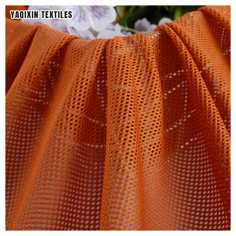 75D Square Rhombus Mesh Fabric 2X2 Low Elastic 100% Polyester Lining Beach Pants Lining Clothing Warp Knitted Mesh Fabric - 图片 3