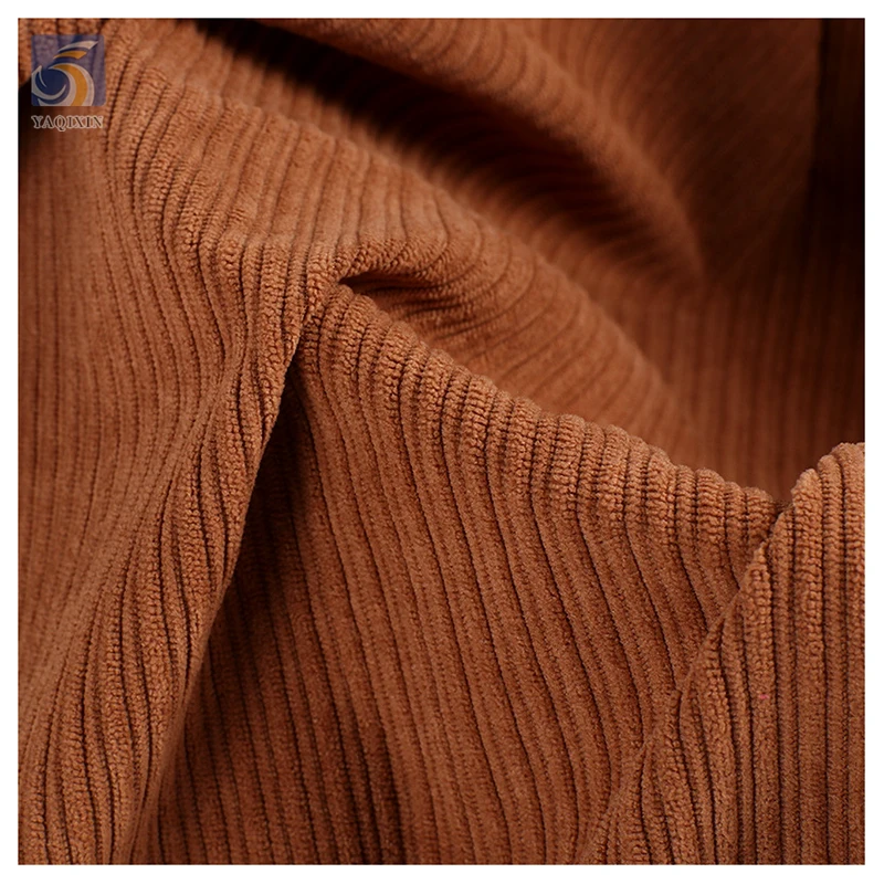 YX2358 High Quality 8W Non-Stretch Khaki Thick 100% Polyester Corduroy Fabric for Ladies Jacket Pants - 图片 2