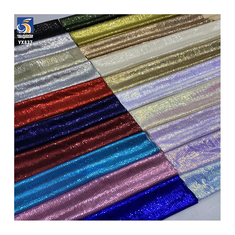 YX837 Best Selling Popular 3mm Small Sequin Fabric Intensive Shiny Glittering Stretch Sequins Stage Dress Fabrics - 图片 3