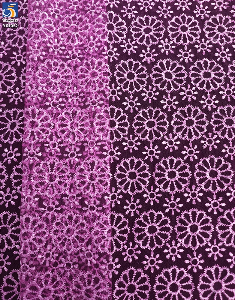 YX1022 300 Yards of Custom Patterned and Embroidered Polyester Mesh Fabrics 3-Day Custom Design Embroidered Mesh Fabrics - 图片 5