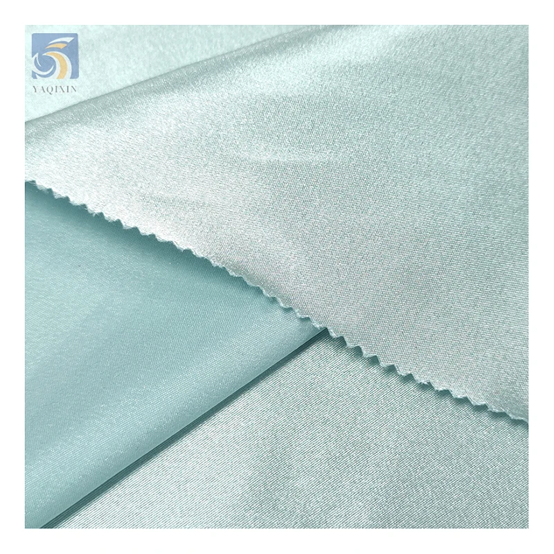 YX92 High Quality Solid Woven Polyester 100gsm Soft Silk Elasticity Stretch Glossy Satin Fabric for Dress Making - 图片 4