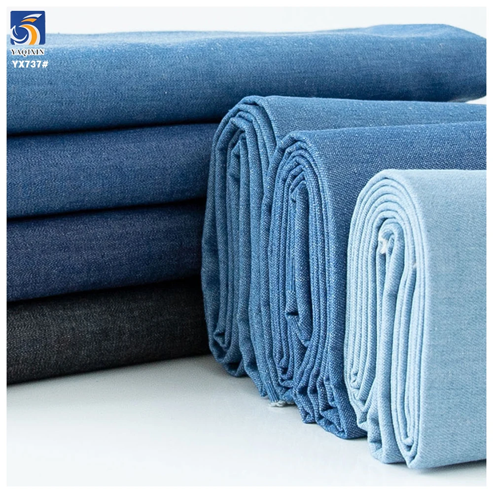 YX737 280gsm Non-Stretch Wash-Free Cheap Denim Fabric 70% Polyester 30% Rayon 10OZ Denim Fabric for Blue Men's Jacket - 图片 3
