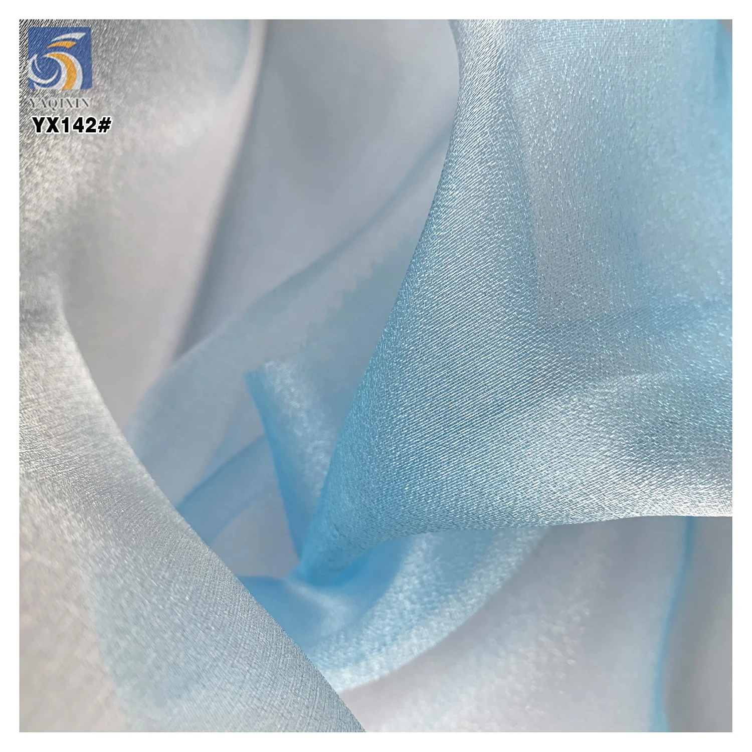 YX142 Good Quality Soft Silk Thickened Organza Fabric White 100 Polyester 45gsm Organza Dress Fabric for Bride - 图片 6