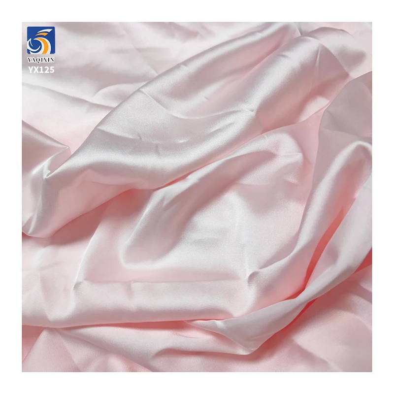 YX125 Wholesale Woven Satin Wrinkle Free Fabric 170gsm Soft Glossy Thick Polyester Satin Fabric - 图片 4