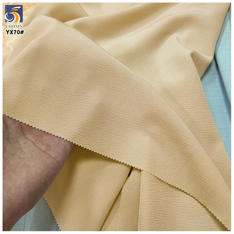 YX70# White Soft Airflow Crinkle Cey Crepe Fabric for Clothing Polyester Spandex 4 Way Stretch Crepe Fabric - 图片 6