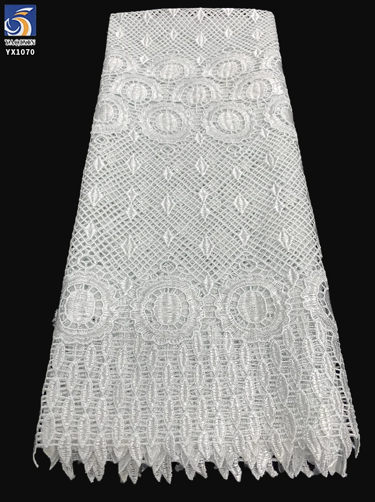 YX237 High Quality African 100% Cotton Polish Men Fabric Lace Dry Swiss Voile Lace Fabric Wedding - 图片 4