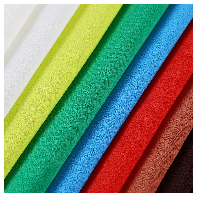 CF002 Wholesale Plain Pearl Chiffon Fabric Soft 100% Polyester Sheer Fabric - 图片 6