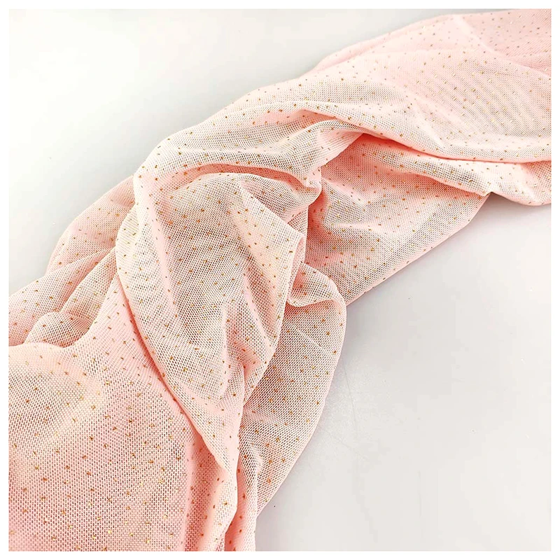 YDM13 4 Way Stretch Glitter Mesh Fabric Soft Sheer Power Net Mesh Fabric With Sparkles - 图片 5