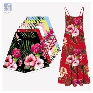100% Polyester Polynesian Tribal Printed Flower Fabrics Ethnic Fabric Island Design Hawaiian Animal Custom Woven Premium 150CM