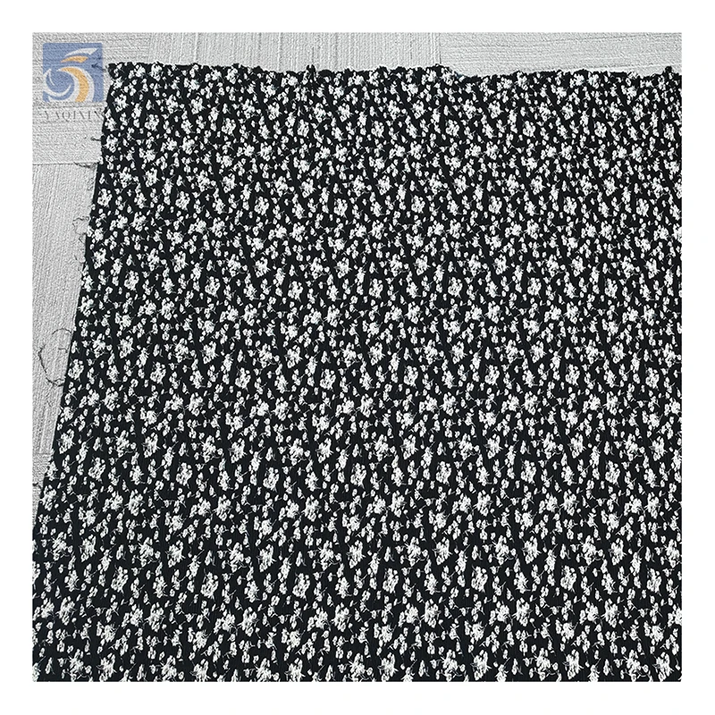 Middle East Design Black White Floral Printed Polyester Pleated Chiffon Fabric Abaya Chiffon Crepe Print Fabric - 图片 5