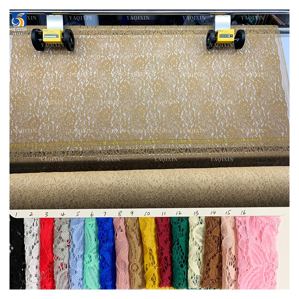 YX284 New Fashion Beautiful Hollow Dress 90 Nylon 10 Spandex Elastic Stretch Lace Fabric for Lingerie - 图片 3