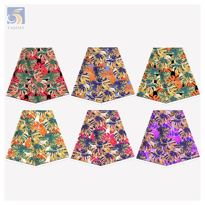 Guangzhou Supplier OEM&ODM Customized Digital Printed Poplin 100% Cotton Fabric Hawaiian Tropical Leaf Print Fabric - 图片 3