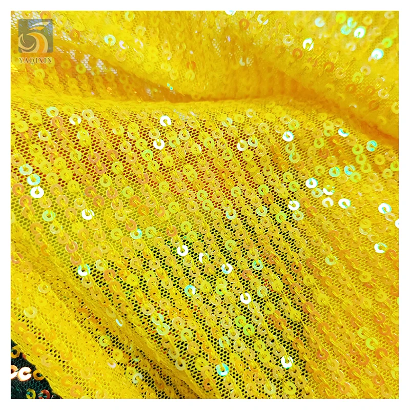 High Quality Sparkling Shiny Sequin Fabric 4 Way Stretch Stripe Sequin Fabric Glitter Wedding Dress Fabric - 图片 6