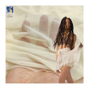 YX832 Stretch Mesh Dress Fabric 60gsm 92% Polyester Soft and Silky Skin Nude Color 4-Way Stretch Tulle Mesh Fabric