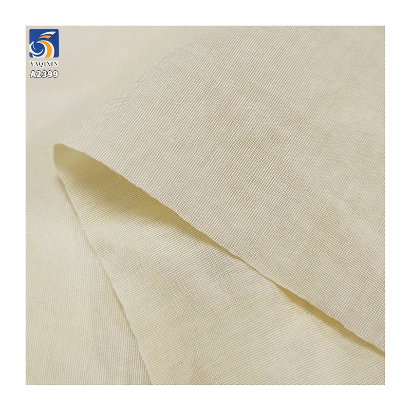 A2399 110gsm Lightweight and Breathable Imitation Linen 63% Rayon 37% Nylon Beige Dress Fabric Soft Wrinkled Woven Fabric - 图片 3