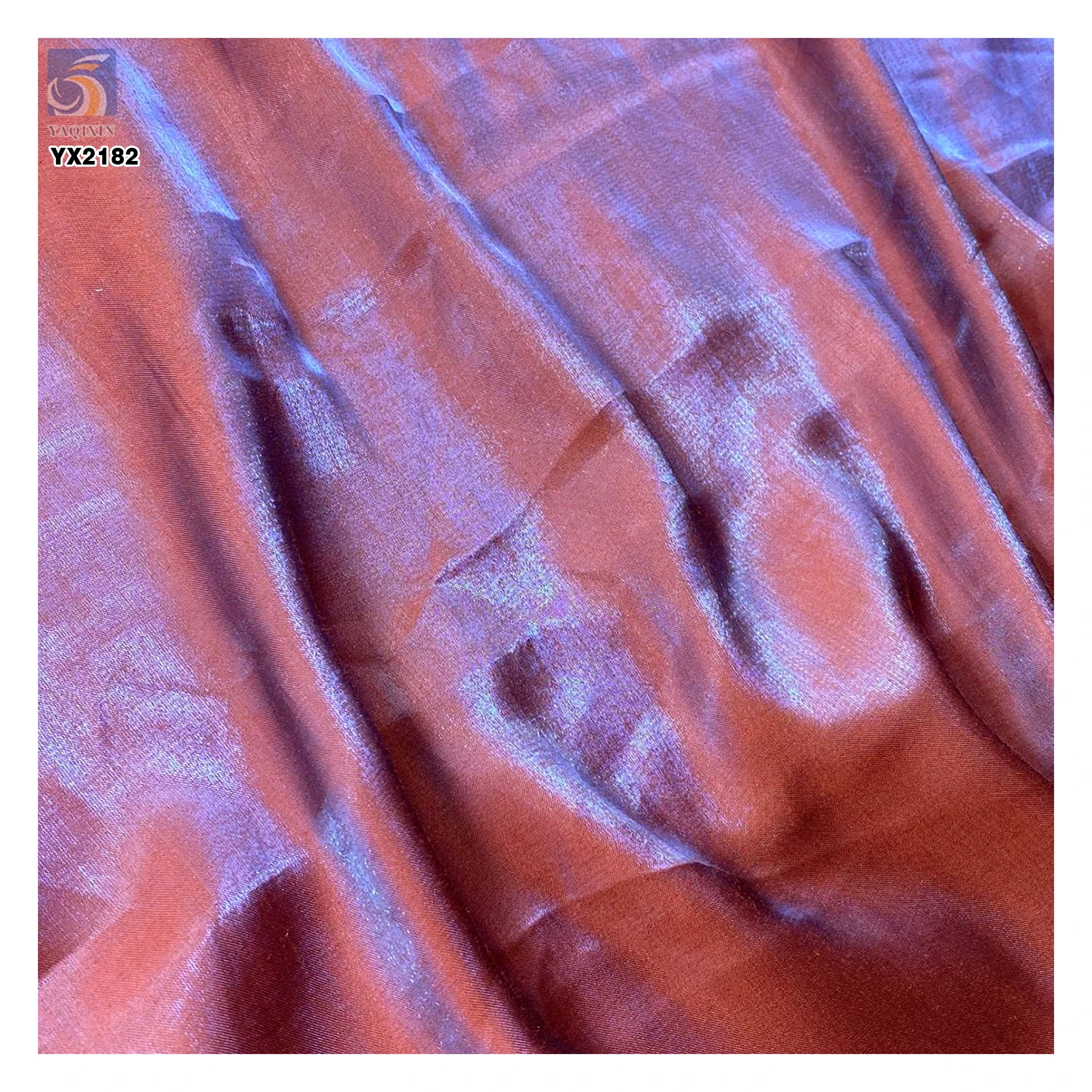 High Quality Pink Rayon Polyester Blend Organza Fabric for Lining Soft Glossy Shiny Satin Organza Fabric - 图片 5