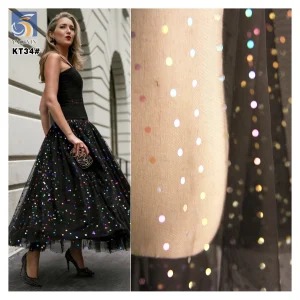 Classic Polka Dot Dress Fabric Rainbow Foil Printed Tulle 2025 New Design Style Wholesale Clothing Fabric