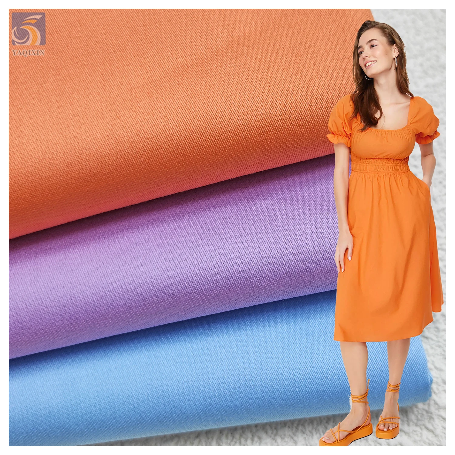 A2259 115gsm Satin 60S High Quality Cotton Fabric for Women's Clothing Baby Fabric