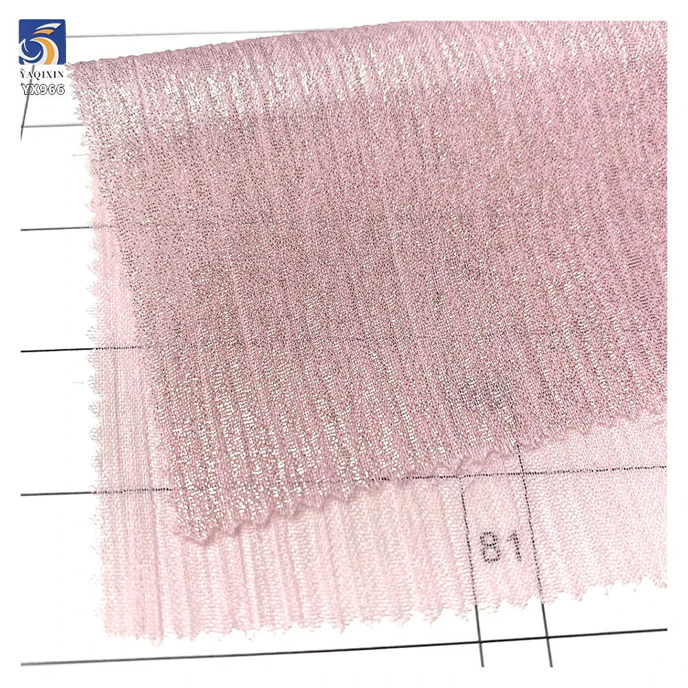 YX966 Holographic 100% Polyester Silk Lurex Chiffon Fabric Soft and Comfortable Women's Dresses Lurex Chiffon Fabric - 图片 6