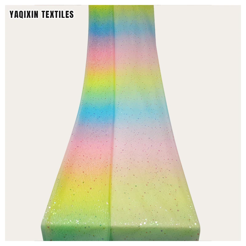 JY2025 China Factory by Yards Good Price Iridescent Tulle Mesh Sparkle Glitter Fabric 2025 Woman Summer Fabric for Dress - 图片 4