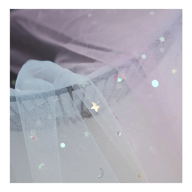 GT001 Multicolored Rainbow Gradient Tulle Mesh Net Fabric Glitter Sequin Rhinestones Wedding Dress Design for Outdoor Use - 图片 4