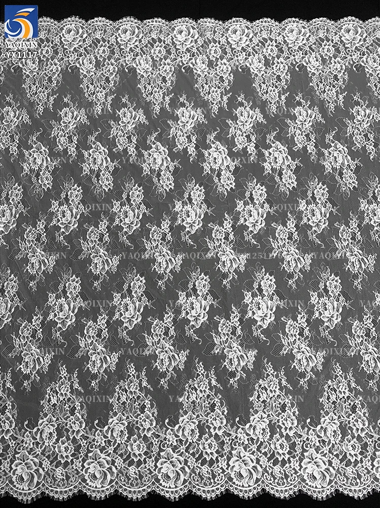 YX2283 Guangzhou Spot Hot Sale French Soft Nylon Eyelash Chantilly Lace Fabric for Woman Lingerie Underwear - 图片 6