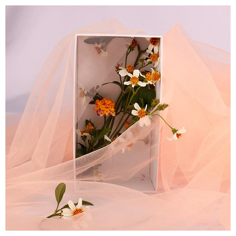 YS-19-1 Guangzhou Polyester Tulle Textile Fabric Manufacturer 30D Mesh 100% Nylon Soft American Tulle Fabric - 图片 6