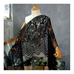 China Factory Design 42 Color Dyeing Knitted Mesh White Wedding Lace Fabric Eyelash Lace Fabric 44CM*300CM