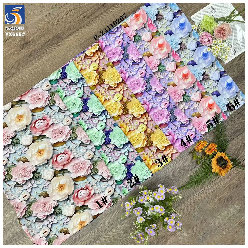 YX665 High Definition 100 Polyester 3D Digital Print Chiffon Florals Fabric for Fashion Women's Dresses Mini Skirts - 图片 4