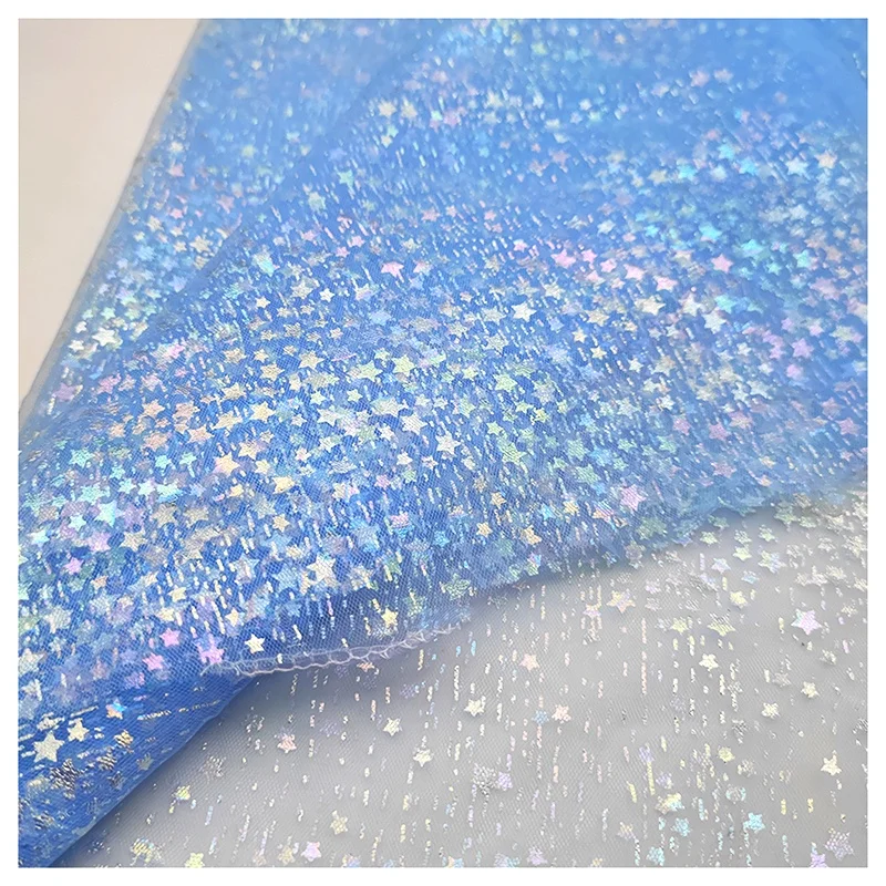 Factory Direct Meteor Shower Print Illusion Flash Tulle Foil Film Printed Fabric Children's Clothing Fashion Design - 图片 5