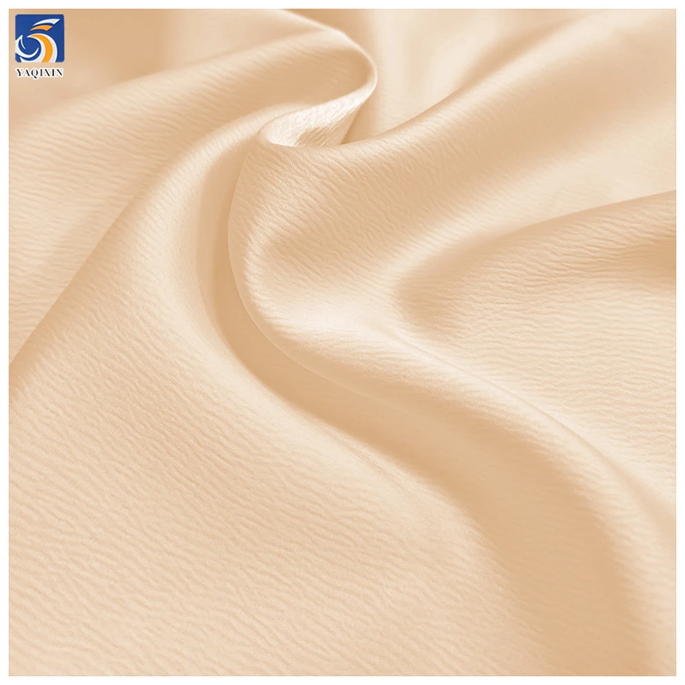 Eco-Friendly YX2063-4 Crepe Crinkle Satin Dress Fabric 210gsm Polyester Spandex Stretch for Sleepwear Skirts Garments - 图片 5