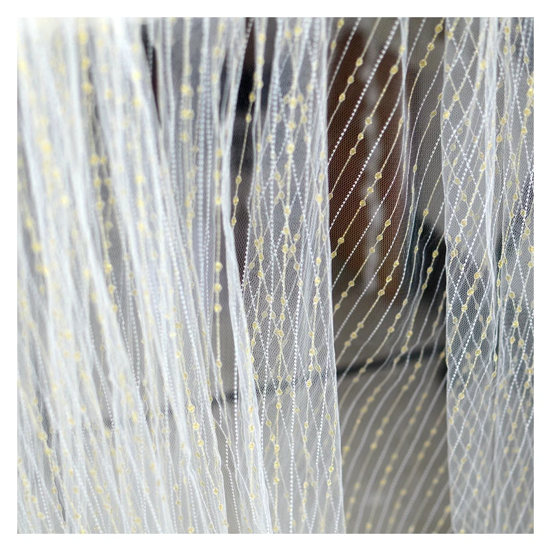 2026 New Design Wedding Bridal Tulle Fabric Soft Tulle Golden Sparkle Wedding Dress Veil Fabric for Bride 1 Yard - 图片 6