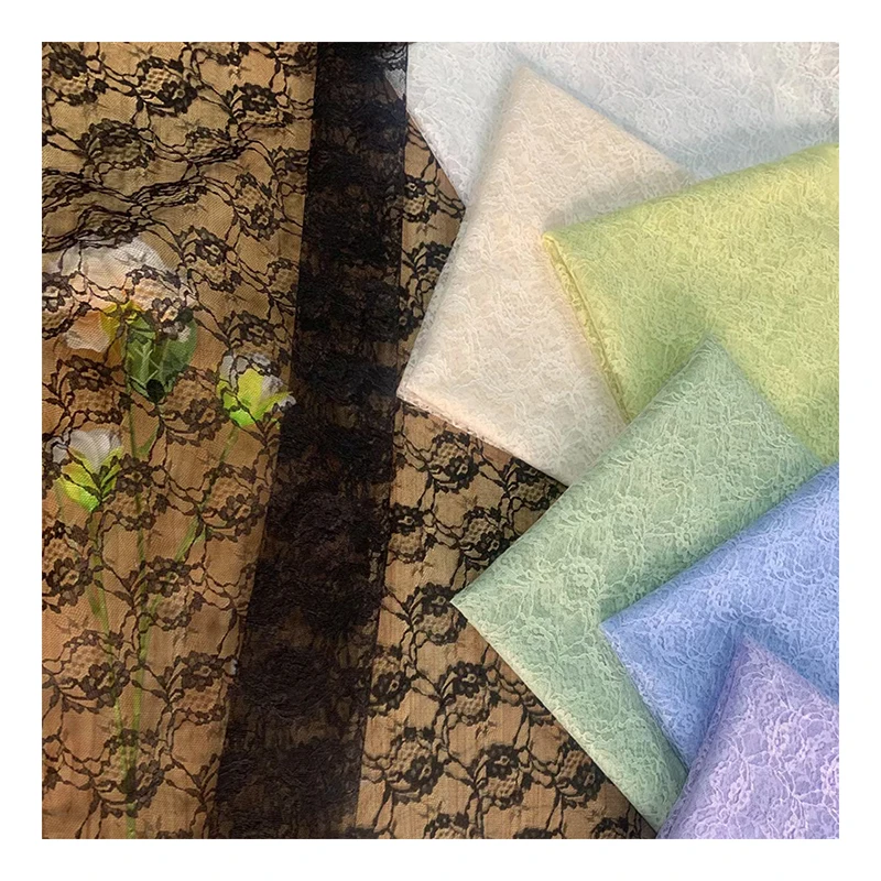 LST008 Factory Online Wholesale Beautiful Swiss Lace Fabric for Underwear/Clothing/Dress