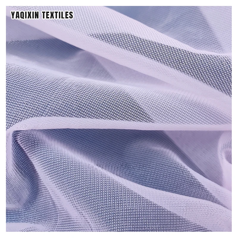 Guangzhou Zhongda Custom Elastic Power Mesh Fabric 30D Soft Polyester Spandex Stretch Tulle Mesh Fabric