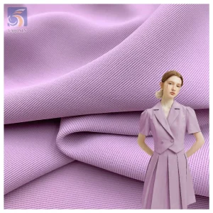 SPH Woven Polyester Double Twill Fabric Lining Chiffon Peacock Twill Fabric Wide Leg Pants Small Suit Fabric for Woman