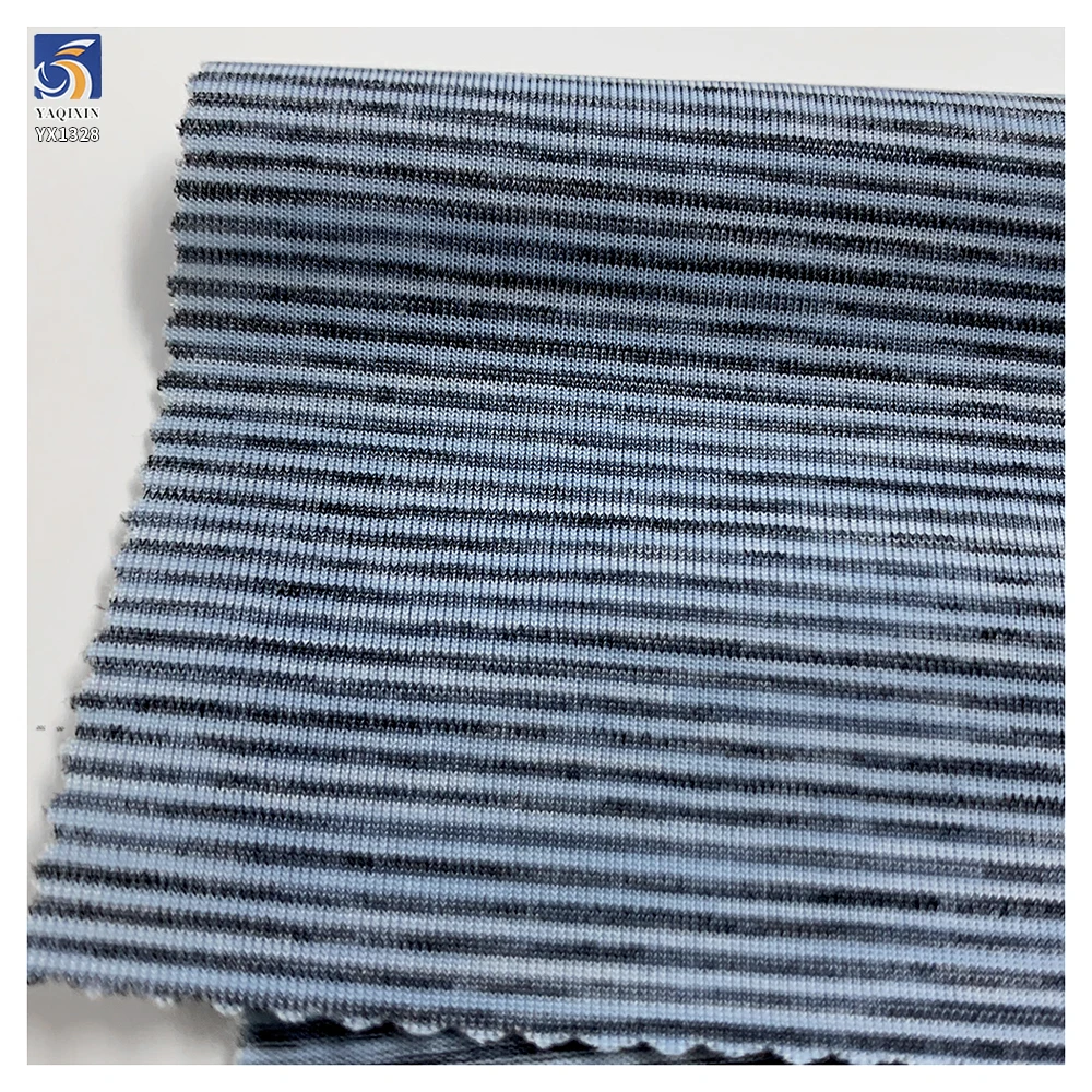 YX1328 85% Nylon 15% Spandex Casual Style Nylon and Spandex Knit Three-color Striped Fabric High-Elastic Sportswear - 图片 3