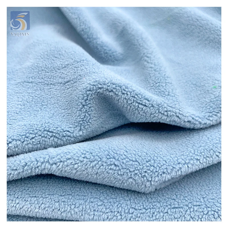 Guangzhou Manufacturer One Side Brushed Fleece Fabric Knit Anti Pill Polyester Spandex Micro Polar Fleece Fabric - 图片 4