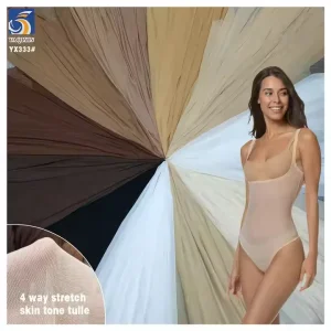 YX442-2 Wholesale Breathable Nylon Spandex Elastic Tulle Sheer 4-Way Stretch Power Net Mesh Fabric 4 Knitting Sportswear Wicking