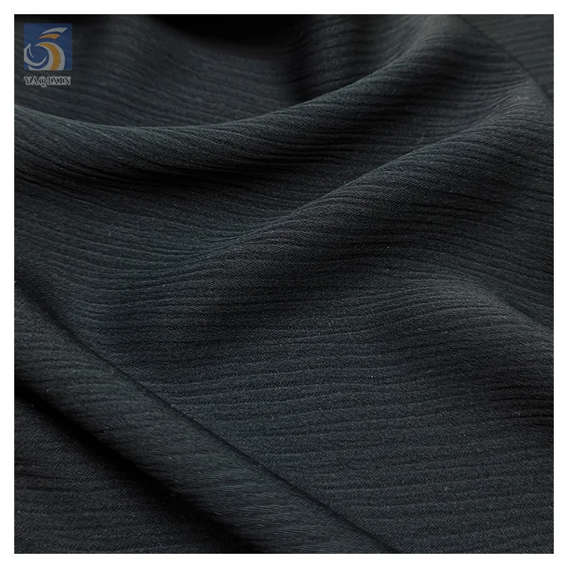 Guangzhou Soft Polyester Chiffon Nida Zoom Fabric for Abaya Muslim Women Fabrics Wholesale Price Dubai Black Custom Woven 150CM - 图片 5