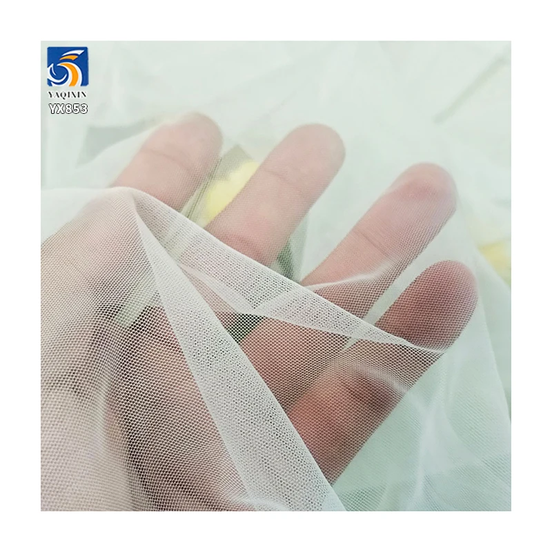 YX853 High Quality 22gsm Nylon Mesh Fabric Knit Plain Thickened Tulle Skirt Stage Costume Fabric for Women's Dress - 图片 5