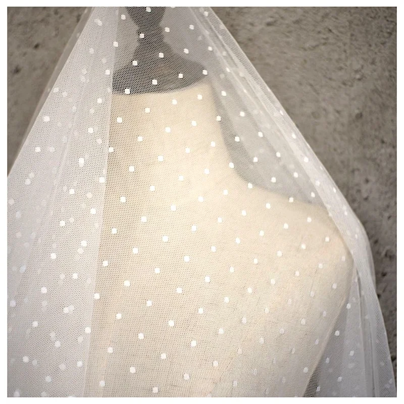 HF2015 Sexy Beauty Stockings Fabric Spandex 4 Way High Stretch Mesh Fabric Swiss Dots Jacquard Lace Mesh Fabric for Lingerie - 图片 3