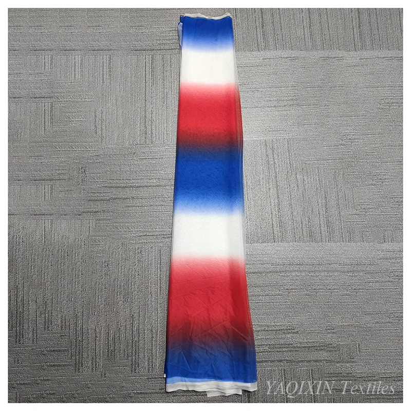YX2124 New Elegant Two Colour Changing Rainbow Transparent Nylon Polyester Mesh Net Fabric Tulle - 图片 3