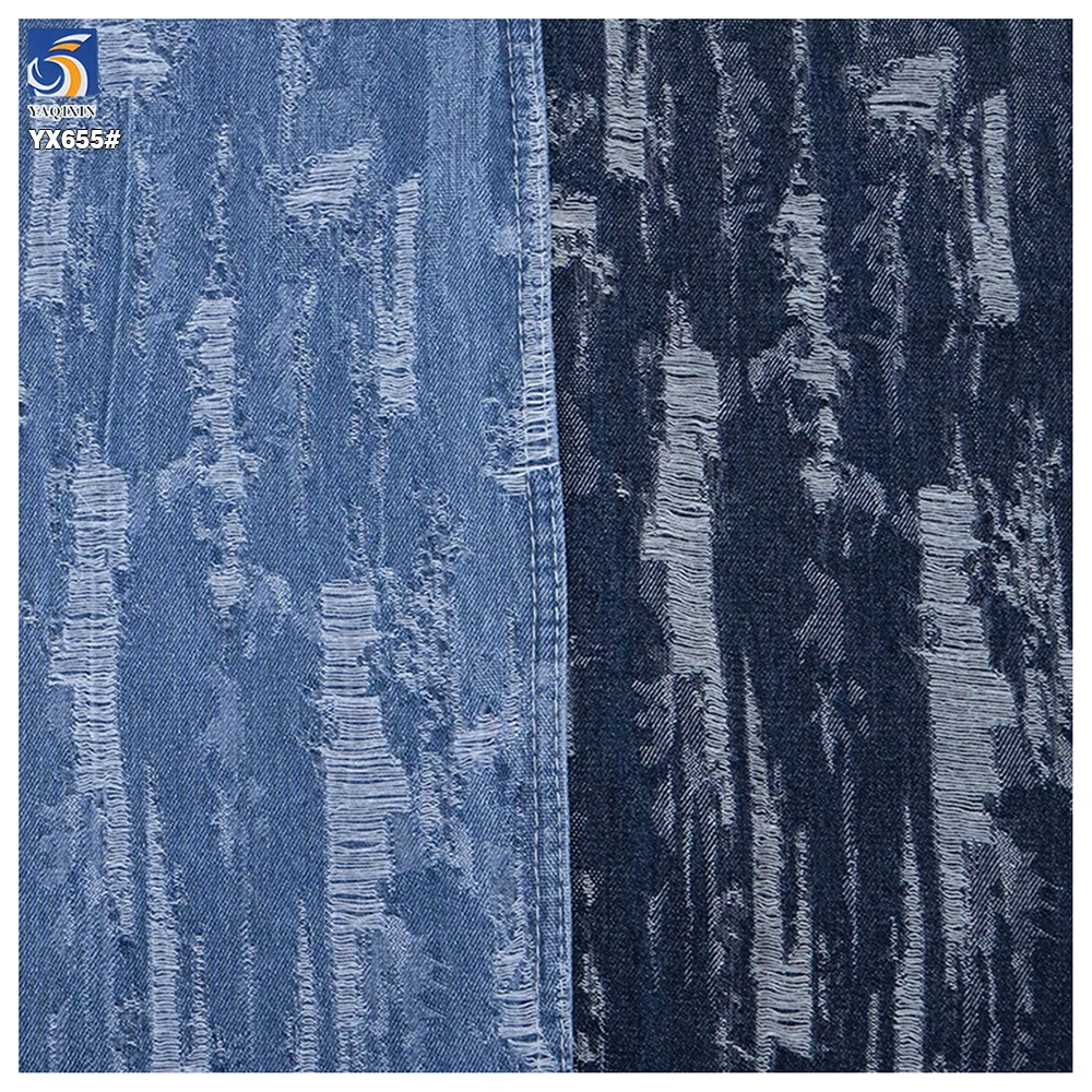 YX655 Fashionable 10*10 Woven 70 Cotton 30 Polyester 10oz Jacquard Washed Denim Fabric for Pants and Bags - 图片 6