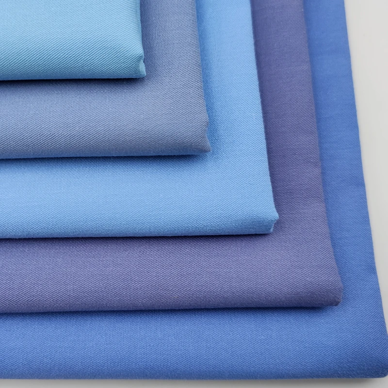 150gsm Top Manufacturer 100% Cotton Woven and Twill Fabric Light Blue Twill Cotton Fabric Textile Raw Material - 图片 6