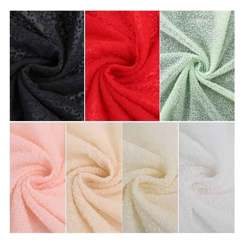 ZRT12 Guangzhou Wholesale Flocked Fireworks Swiss Dot Spots Tulle Fabric Nylon Tulle Textile for Home Decor - 图片 4