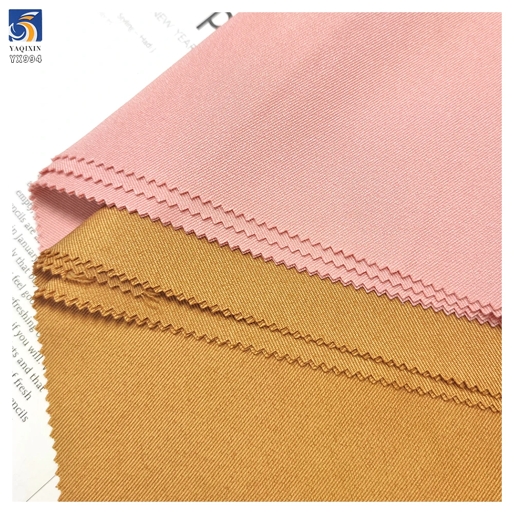 YX994 210g/m² Seoul Twill Fabric 97 Polyester 3 Spandex Stretch Double-Faced Twill Pants Fabric Soft Chiffon Pant Fabrics - 图片 2