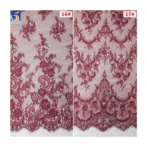 YX902-2 Wholesale Cheap Prices Eyelash Lace Fabric for Clothing Cyan Eyelash Lace Fabric Custom Minimum Order 15 Pieces